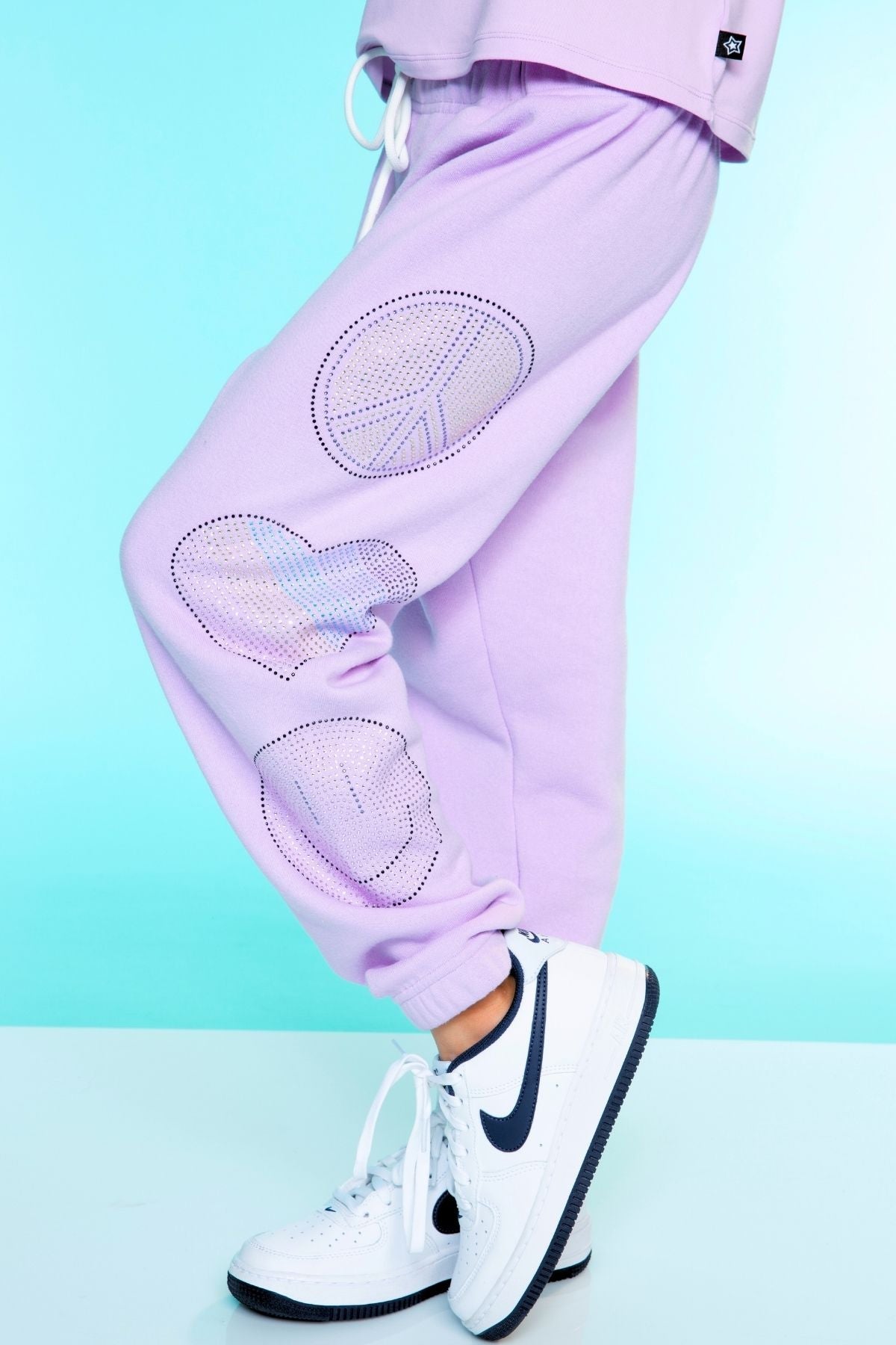Cotton Soft French Terry Sweatpant ••• - Grey Pink Blue Stripe
