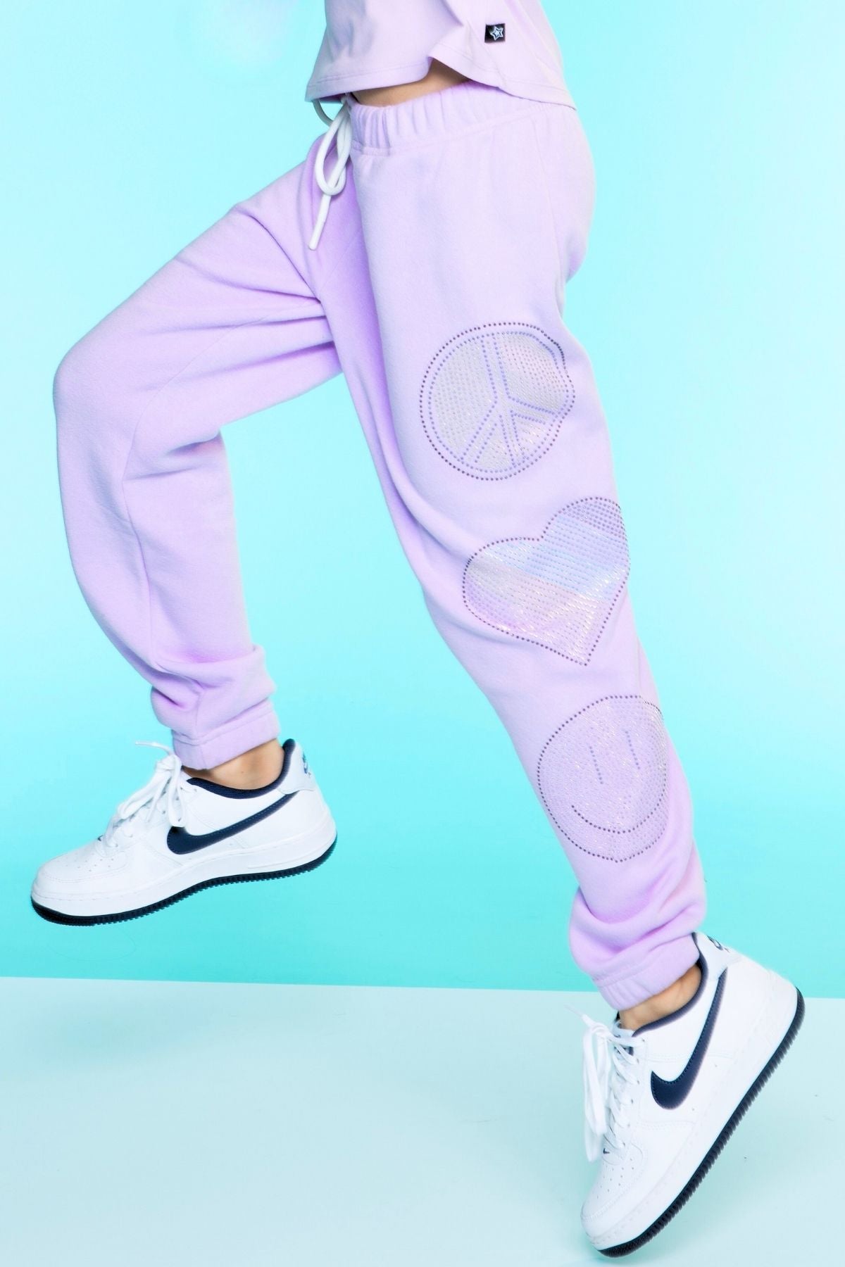Cotton Soft French Terry Sweatpant ••• - Grey Pink Blue Stripe