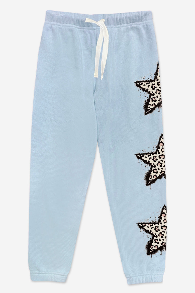 Cotton Soft French Terry Sweatpant ••• - Grey Pink Blue Stripe