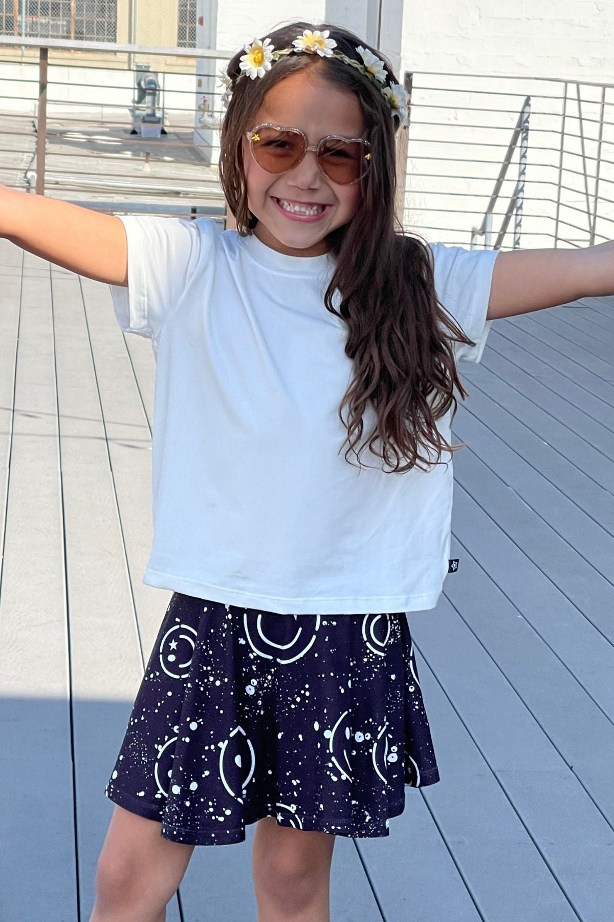 Simply Soft Easy Tee - White Rainbow Heart - NEW!