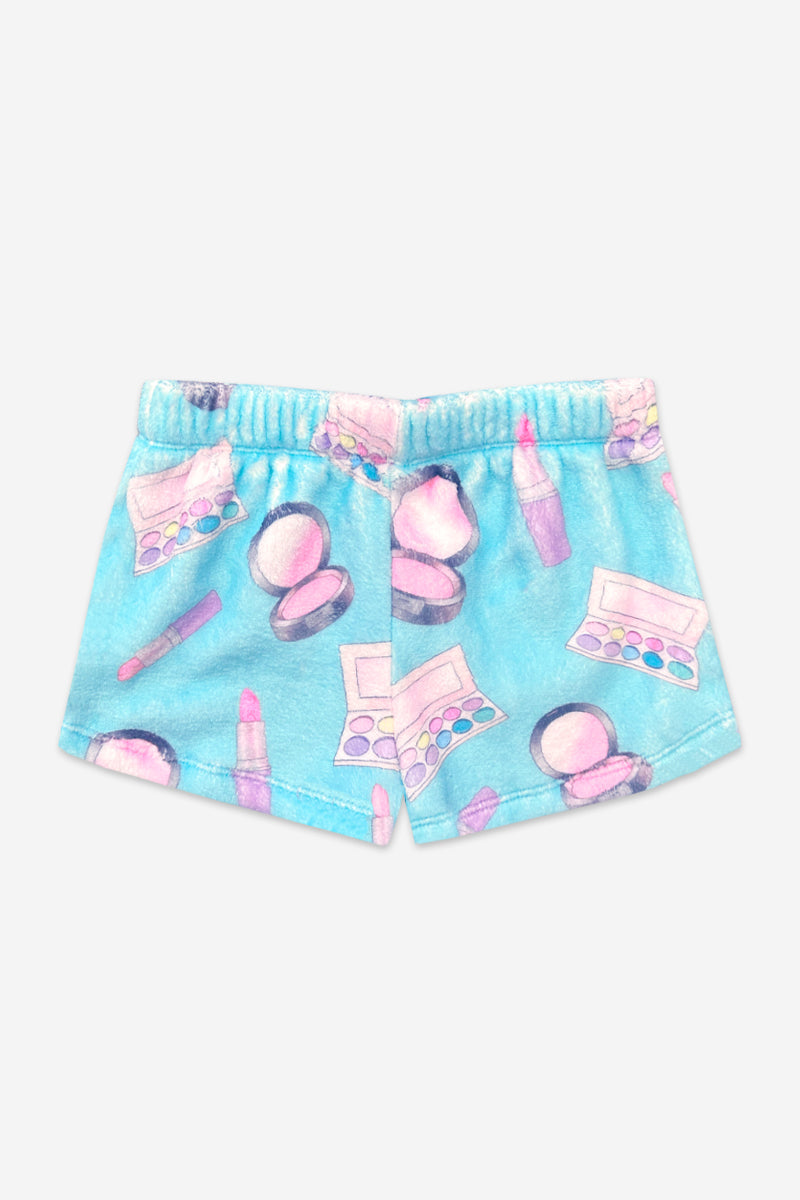 Fuzzy Plush Dolphin Short - Matcha Boba Print