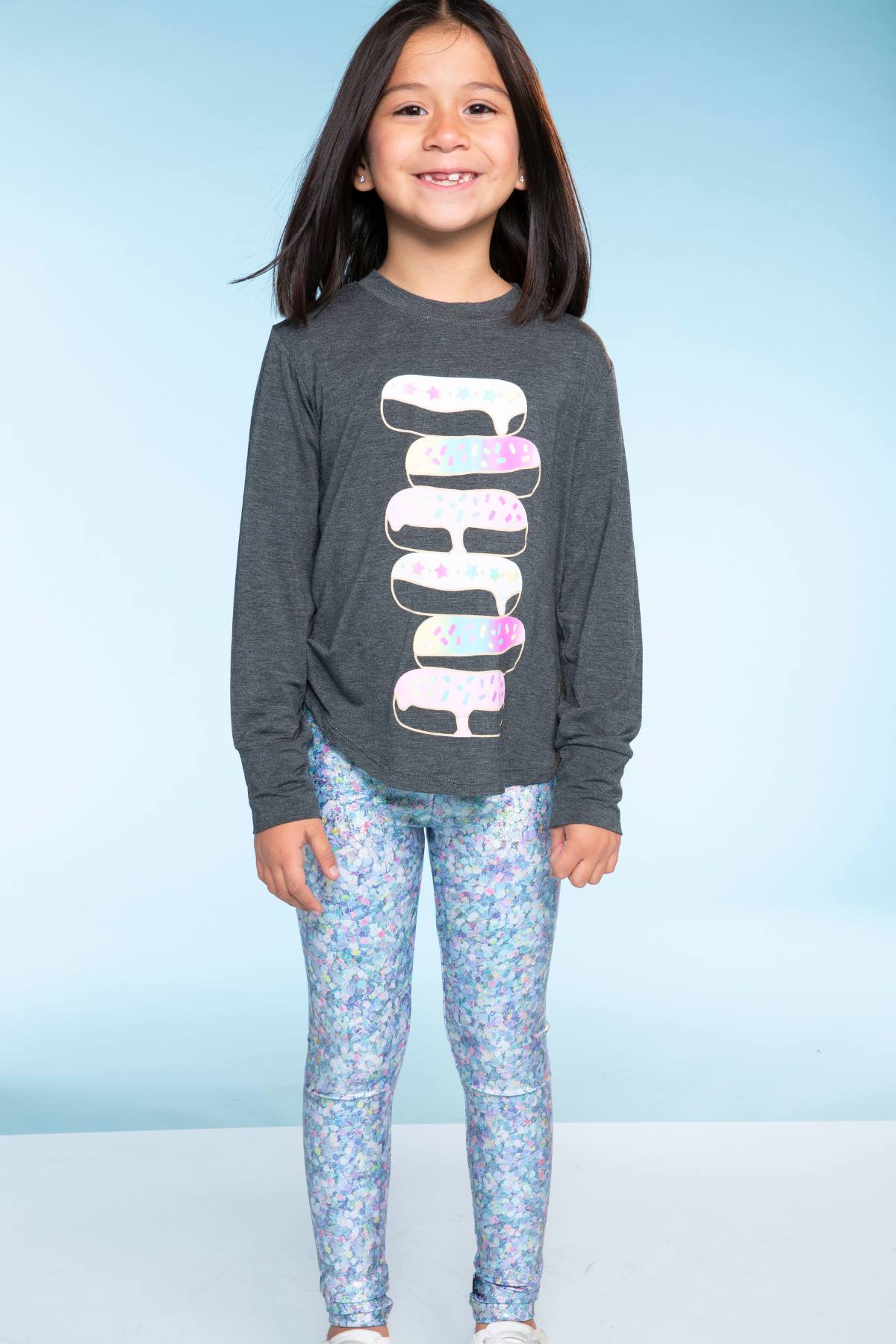 Glitter Foil High Shine Legging - Black Sparkle Rainbow Gummy Bear