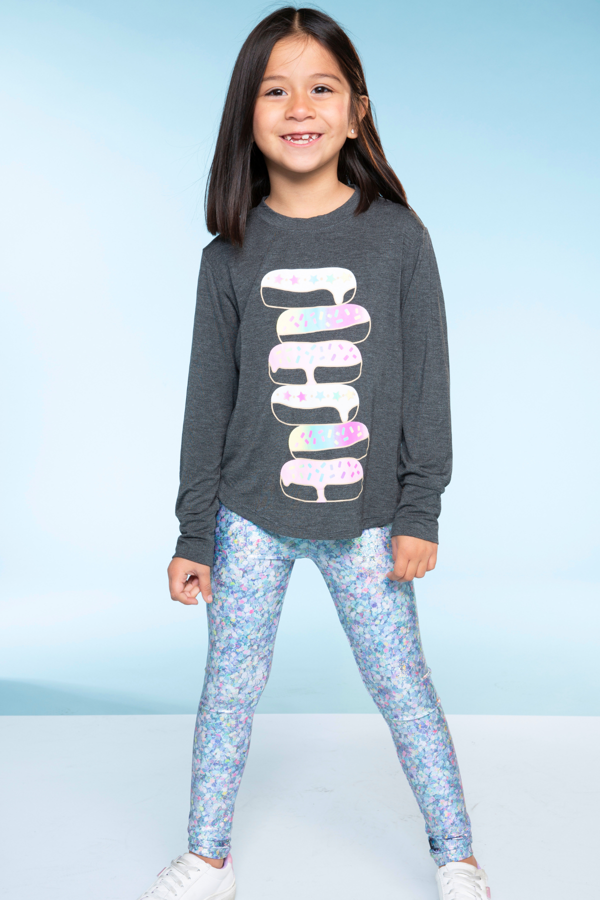 Glitter Foil High Shine Legging - Black Sparkle Rainbow Gummy Bear