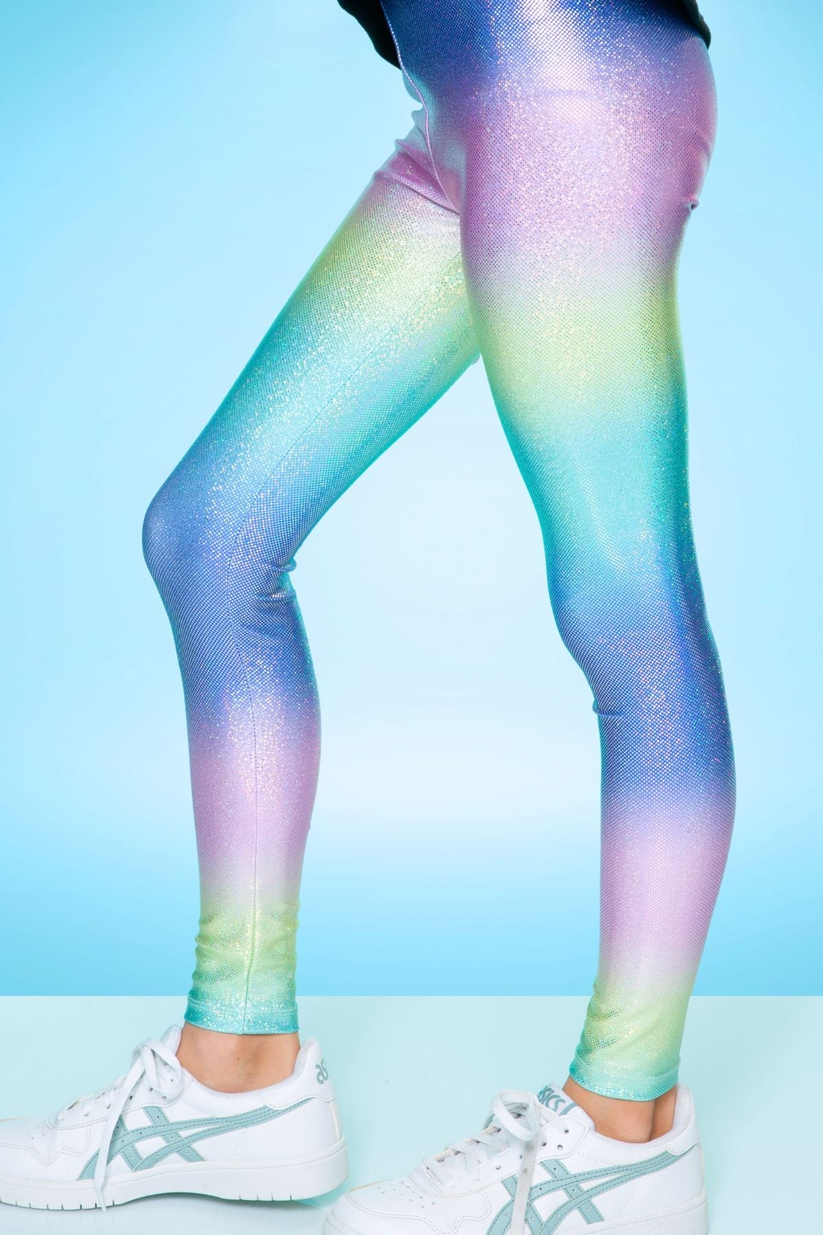 Glitter Foil High Shine Legging - Black Sparkle Rainbow Gummy Bear