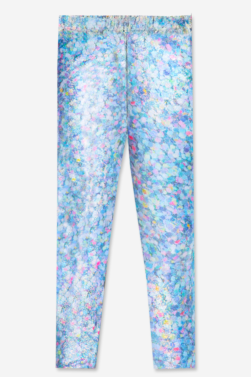 Glitter Foil High Shine Legging - Black Sparkle Rainbow Gummy Bear