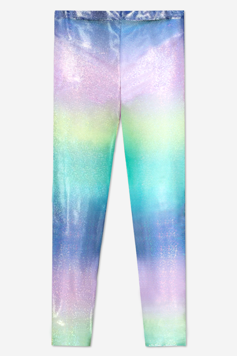 Glitter Foil High Shine Legging - Black Sparkle Rainbow Gummy Bear