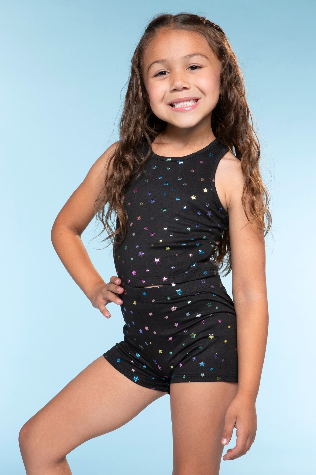 Simply Soft Cropped Racerback Tank & Tumble Short - Tie Dye Rainbow Donuts - NEW!