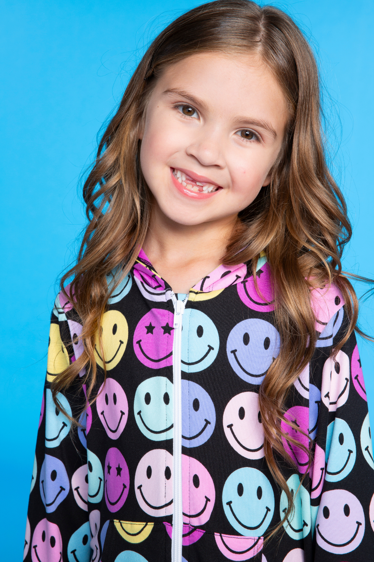 Simply Soft Hooded Zip Onesie - Pink Rainbows