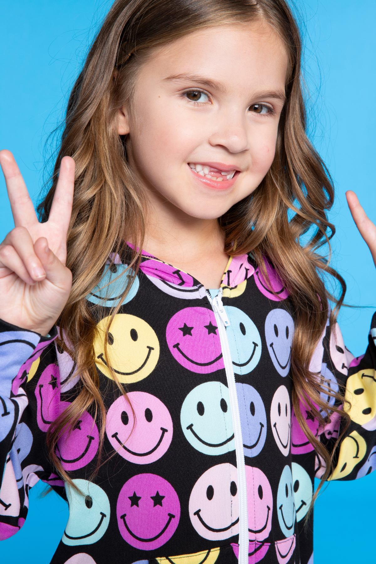 Simply Soft Hooded Zip Onesie - Pink Rainbows