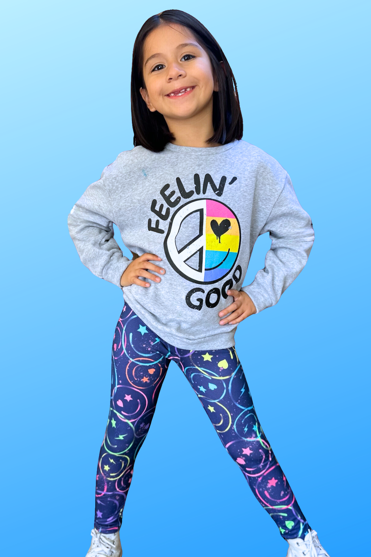 Simply Soft Long Legging - Purple Graffiti Rainbow