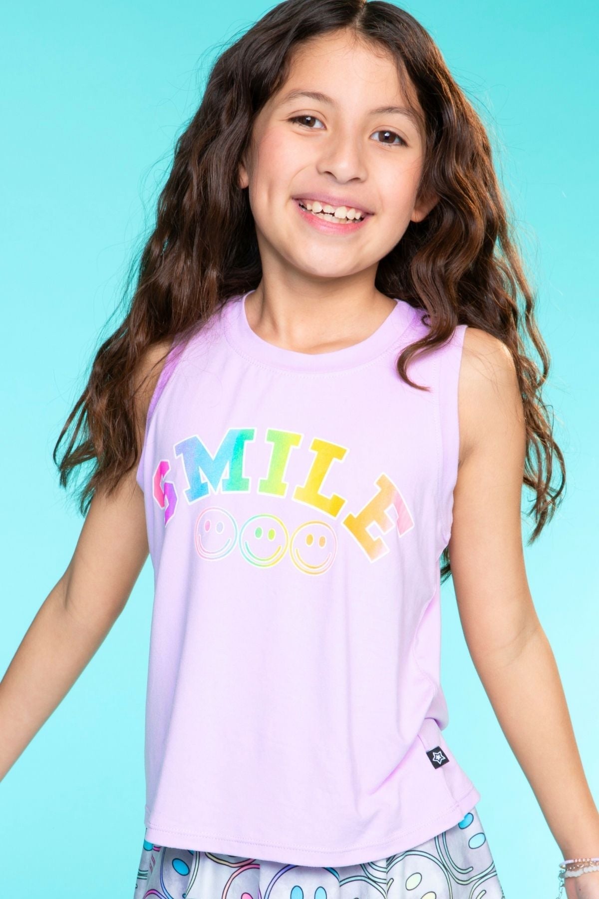 Simply Soft Easy Tank - Lt Pink Gummy Bear Rainbow