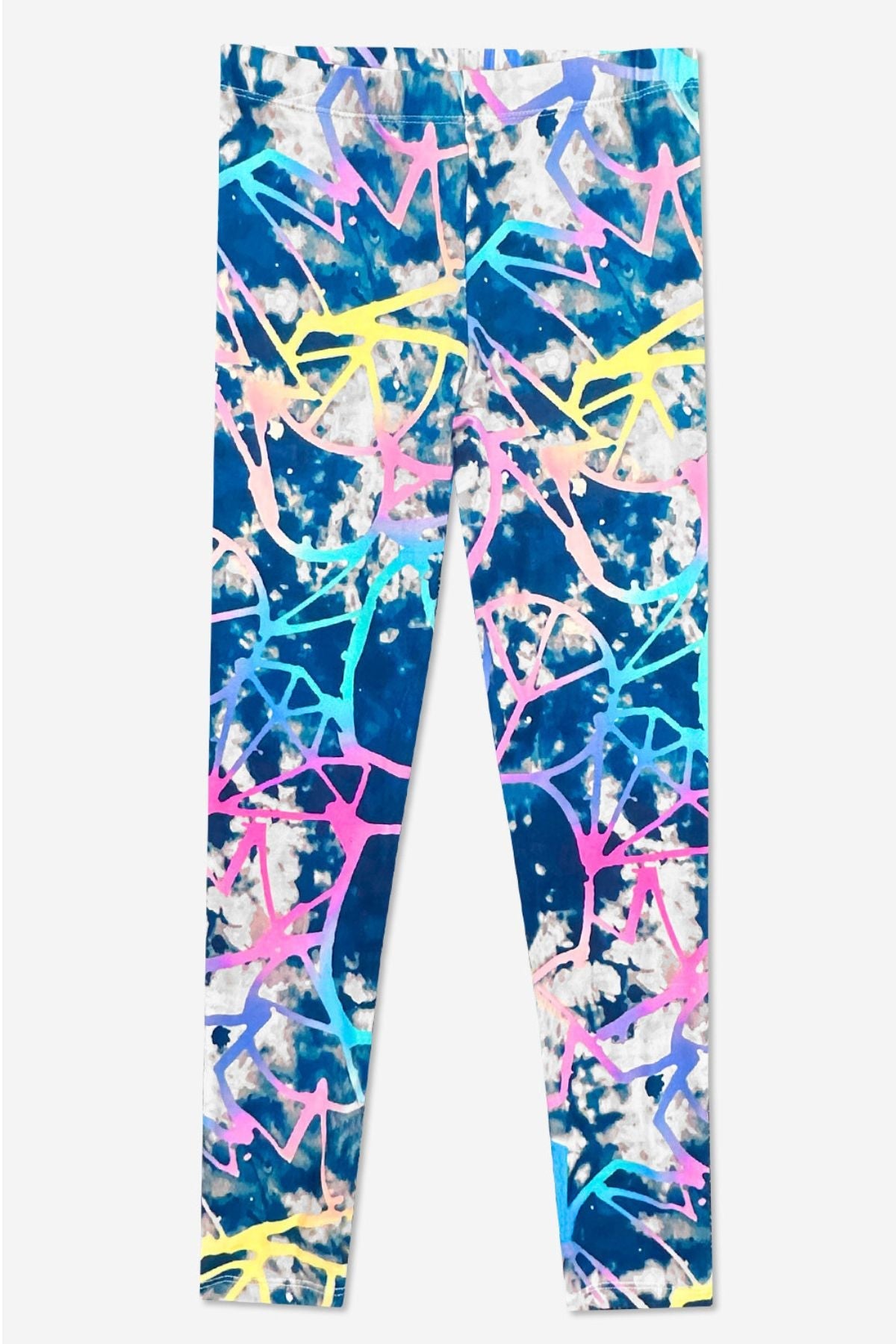 Simply Soft Long Legging. - Denim Tie Dye Graffiti Elements - NEW!
