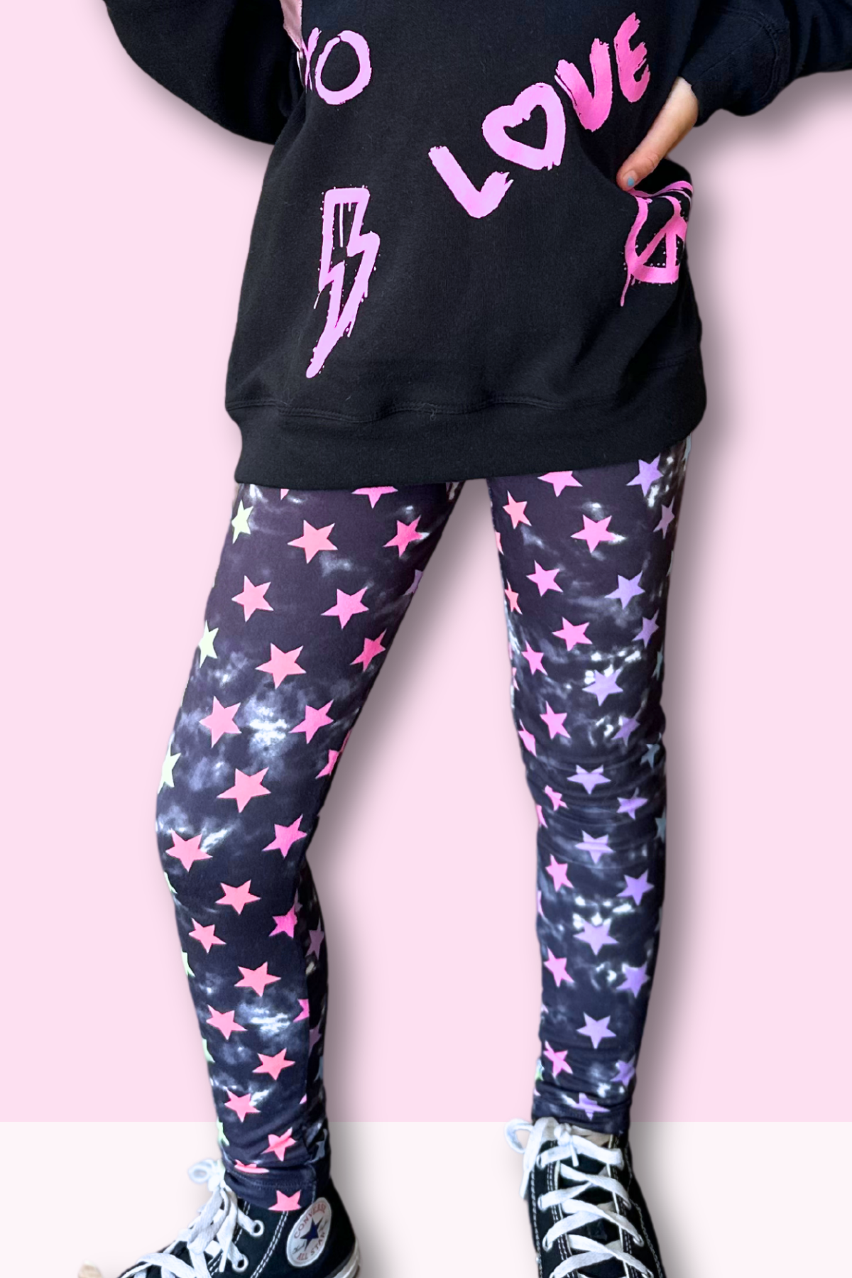 Simply Soft Long Legging - Purple Graffiti Rainbow