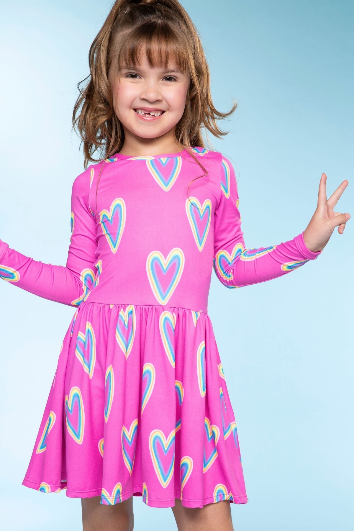 Simply Soft Long Sleeve Be Happy Dress.. - Purple Smile Retro