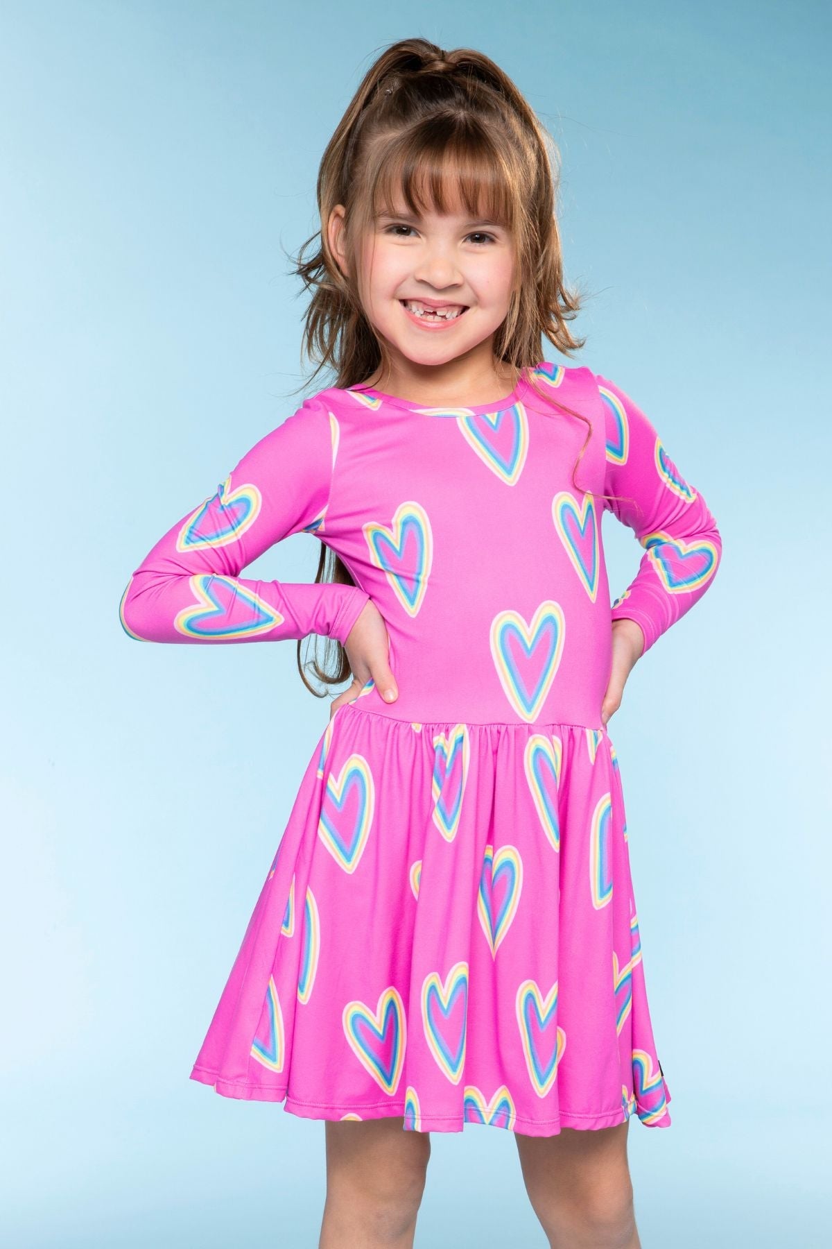 Simply Soft Long Sleeve Be Happy Dress.. - Purple Smile Retro