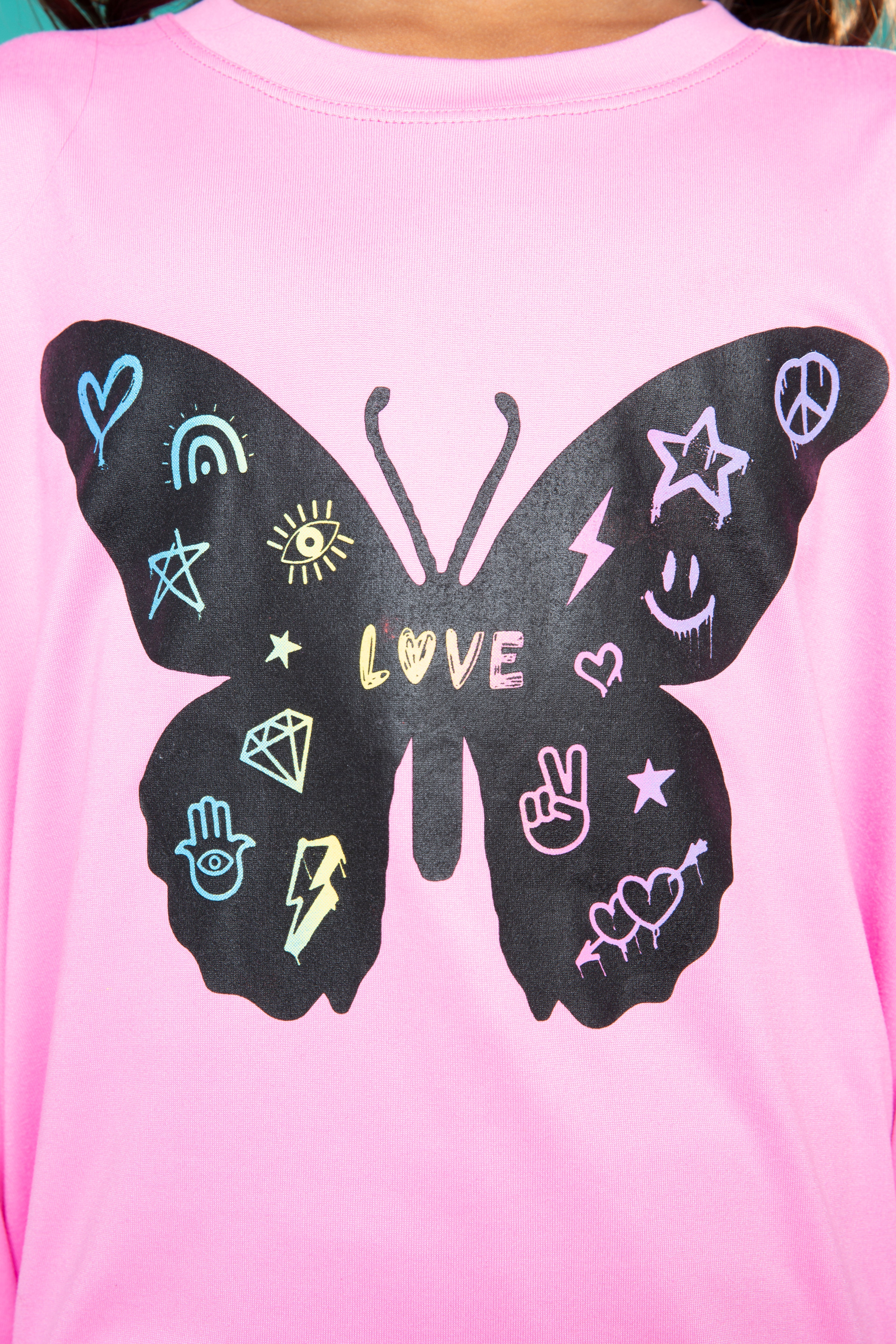 Simply Soft Long Sleeve Crew Top - Rainbow Graffiti Ice Cream