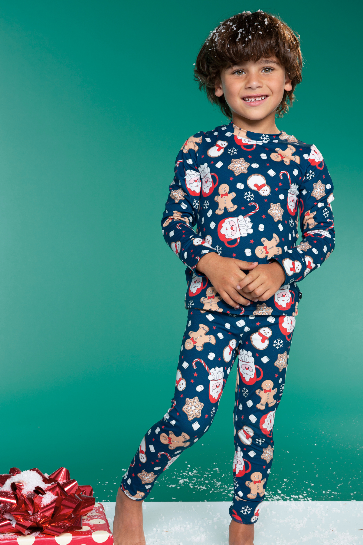 Simply Soft Long Sleeve Crew & Slim Lounge Bottom - Pink Red Cherries