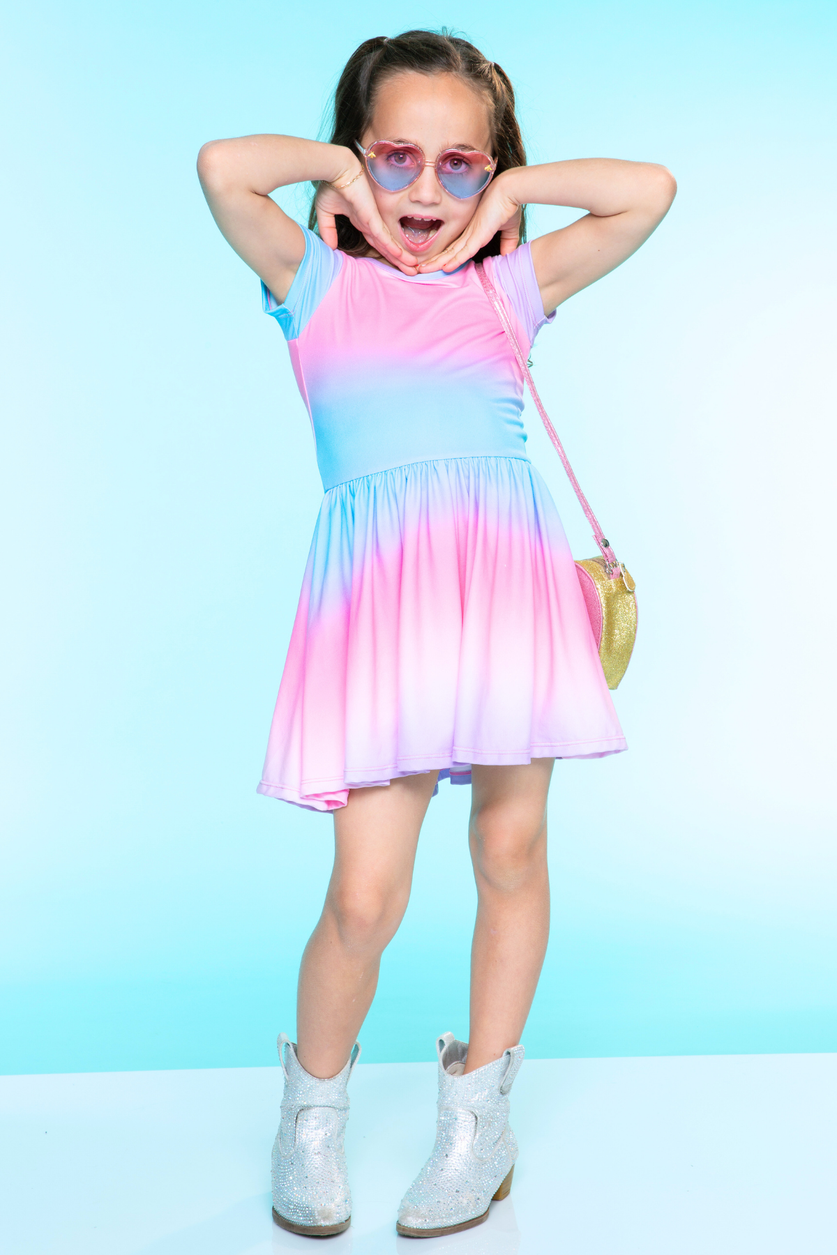 Simply Soft Short Sleeve Be Happy Dress - Tie Dye Rainbow Donuts - NEW!