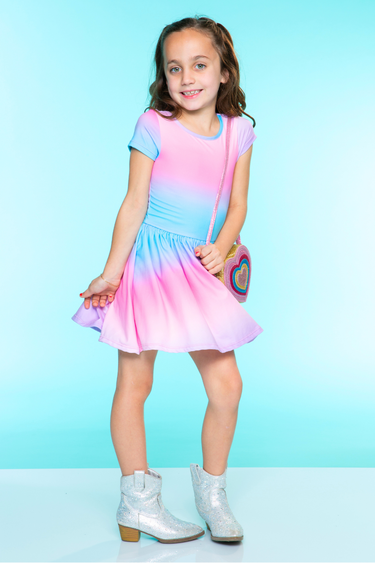 Simply Soft Short Sleeve Be Happy Dress - Tie Dye Rainbow Donuts - NEW!