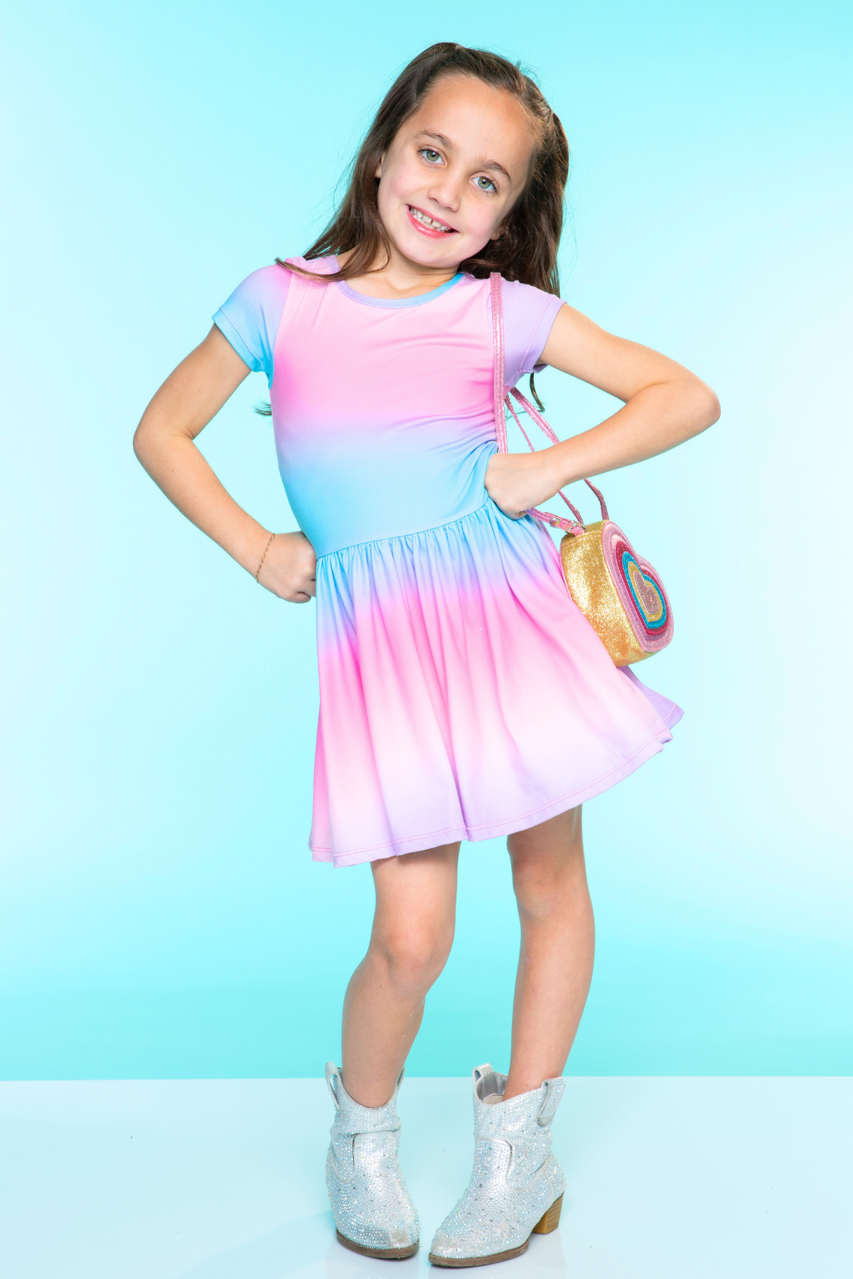 Simply Soft Short Sleeve Be Happy Dress - Tie Dye Rainbow Donuts - NEW!