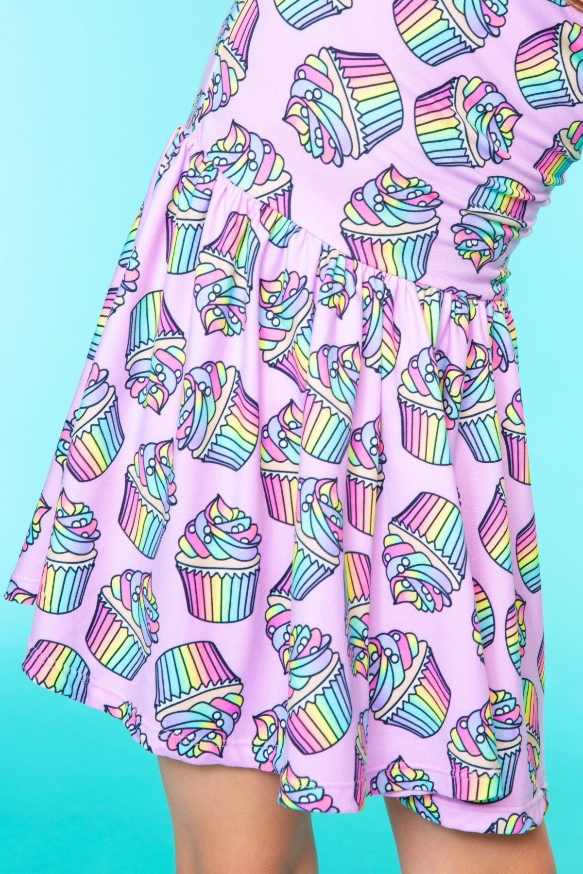 Simply Soft Short Sleeve Be Happy Dress - Tie Dye Rainbow Donuts - NEW!