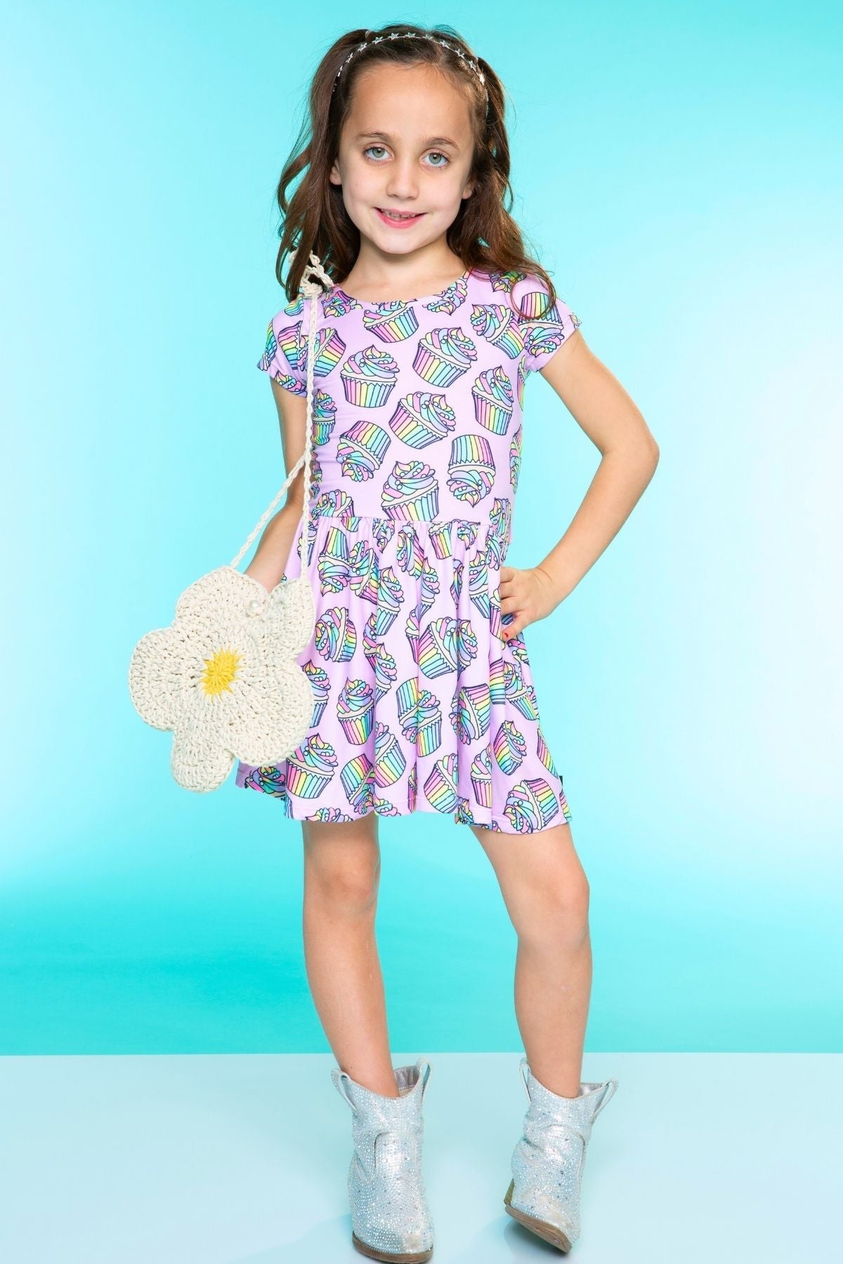Simply Soft Short Sleeve Be Happy Dress - Tie Dye Rainbow Donuts - NEW!