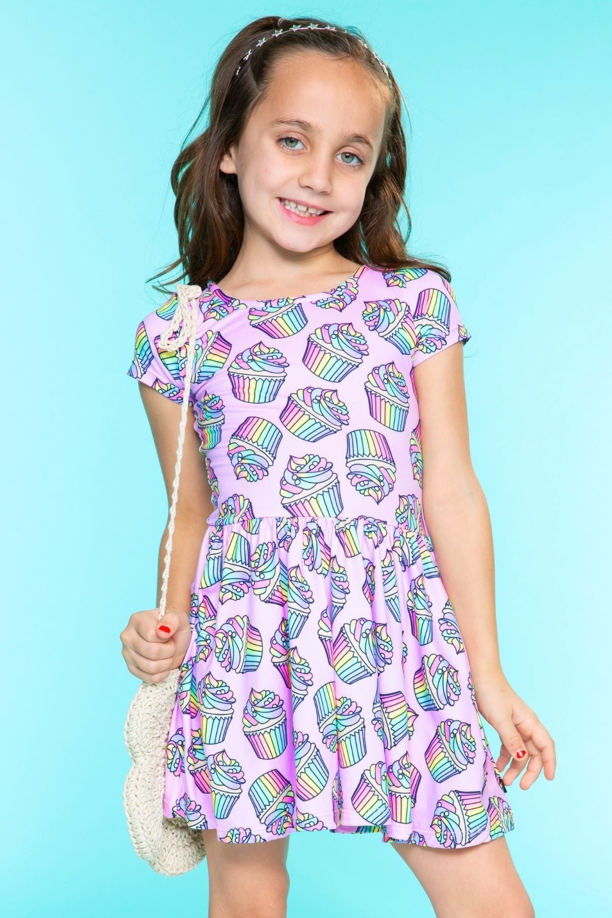 Simply Soft Short Sleeve Be Happy Dress - Tie Dye Rainbow Donuts - NEW!