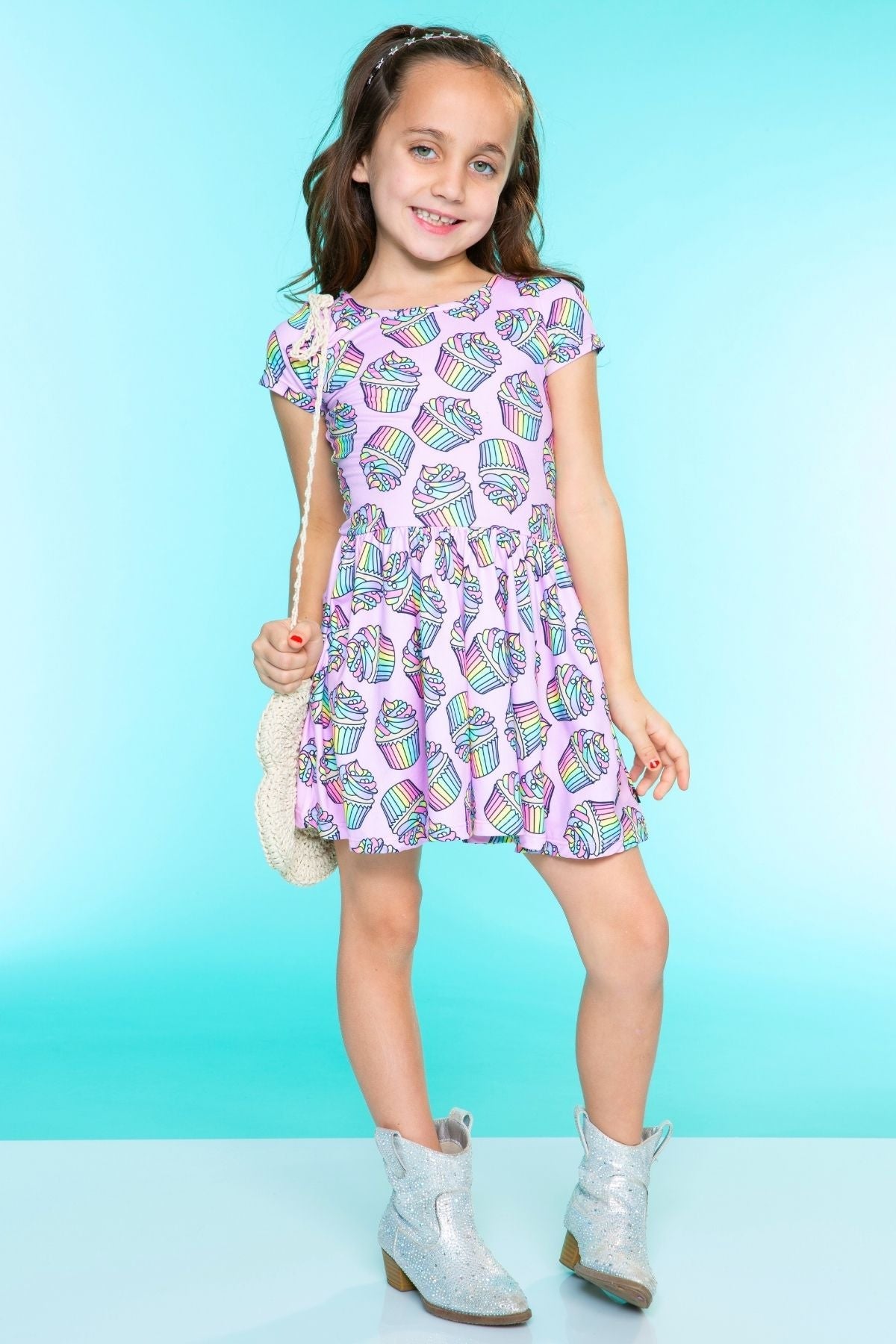 Simply Soft Short Sleeve Be Happy Dress - Tie Dye Rainbow Donuts - NEW!