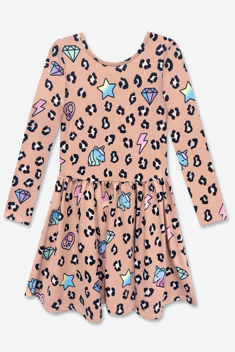 Simply Soft Long Sleeve Be Happy Dress.. - Purple Smile Retro