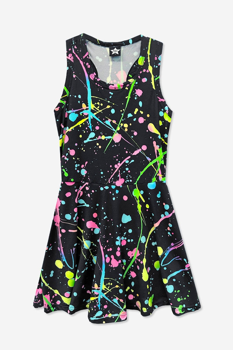 Simply Soft Racerback Skater Dress - Denim Rainbow Gummy