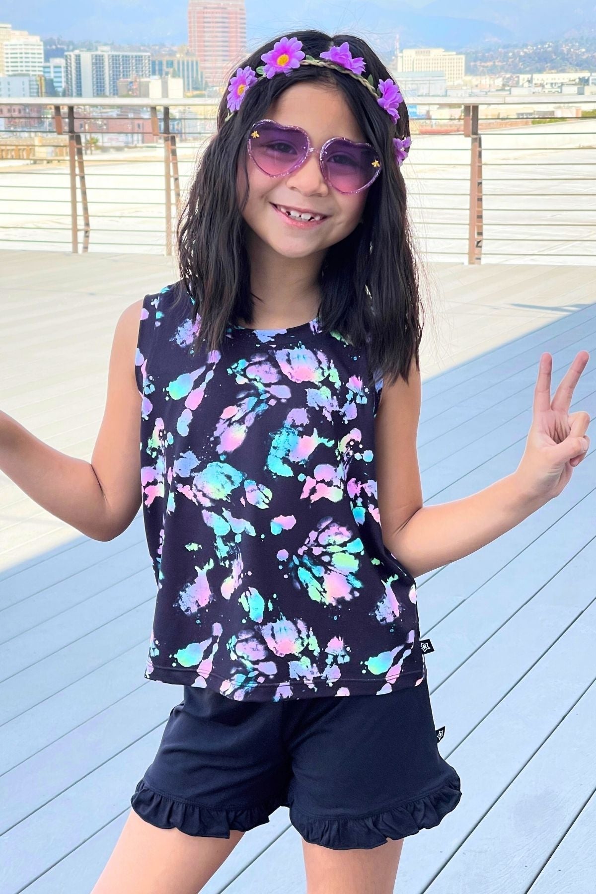 Simply Soft Easy Tank - Lt Pink Gummy Bear Rainbow