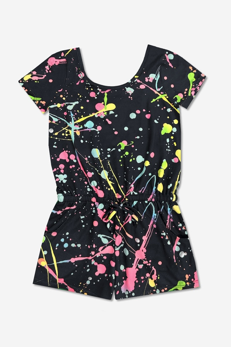 Simply Soft Short Sleeve Romper - Blue Bleach Tie Dye - NEW!