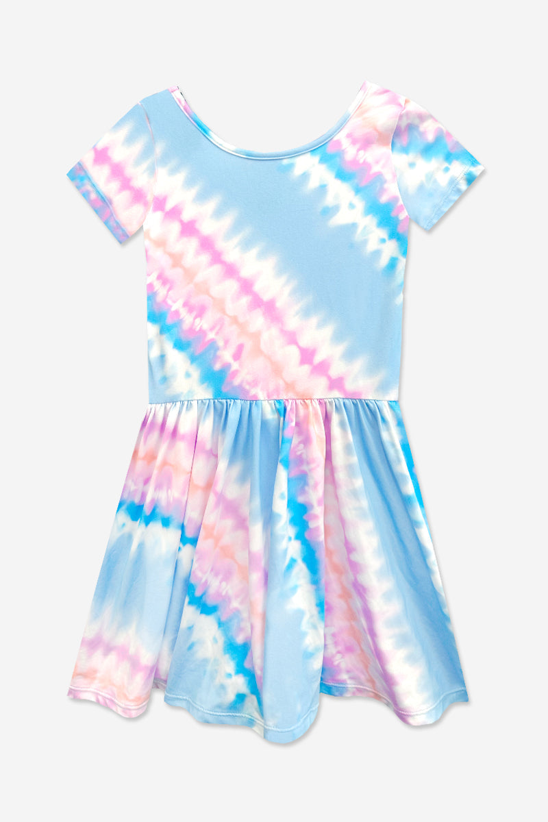 Simply Soft Short Sleeve Be Happy Dress - Tie Dye Rainbow Donuts - NEW!
