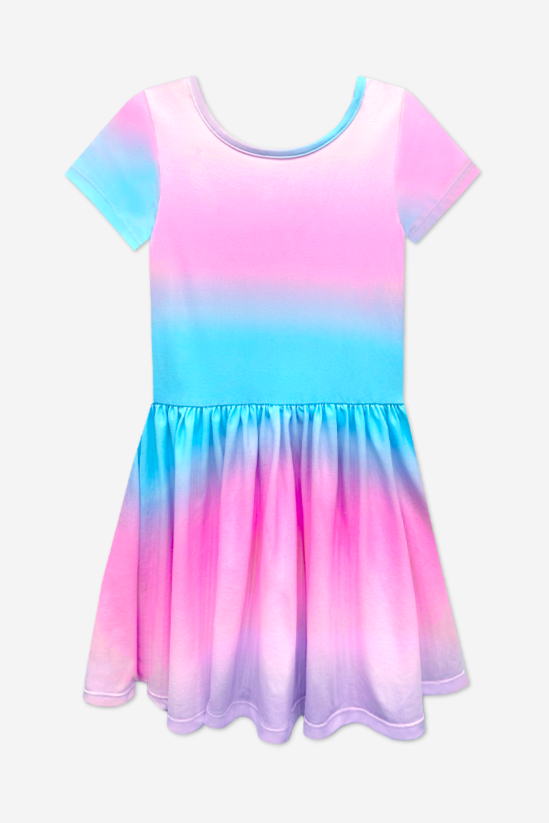 Simply Soft Short Sleeve Be Happy Dress - Tie Dye Rainbow Donuts - NEW!