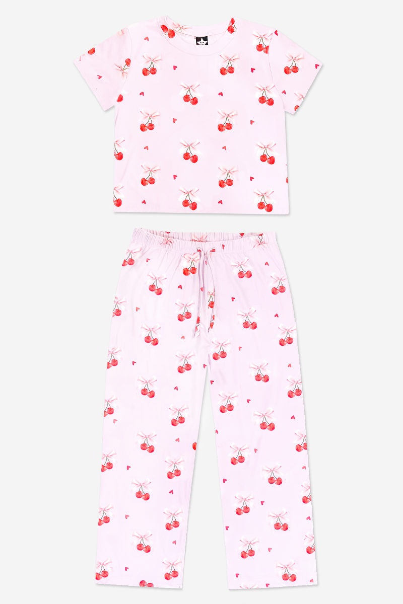 Simply Soft Easy Tee & Karate Pant - Pink Gingham Leopard