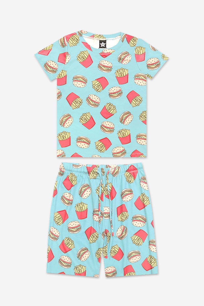 Simply Soft Short Sleeve Tee & Lounge Short - Burger & Fries - On Sale!