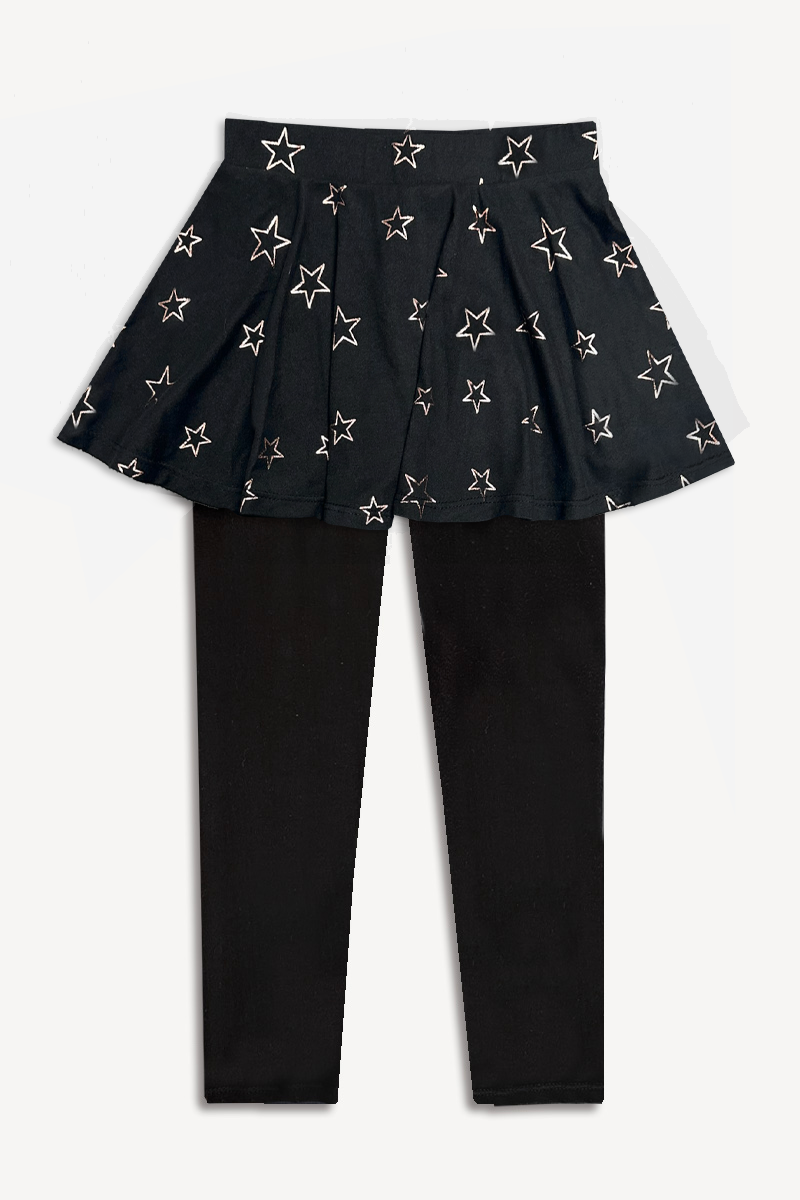 Simply Soft Skater Legging - Rainbow Star Black