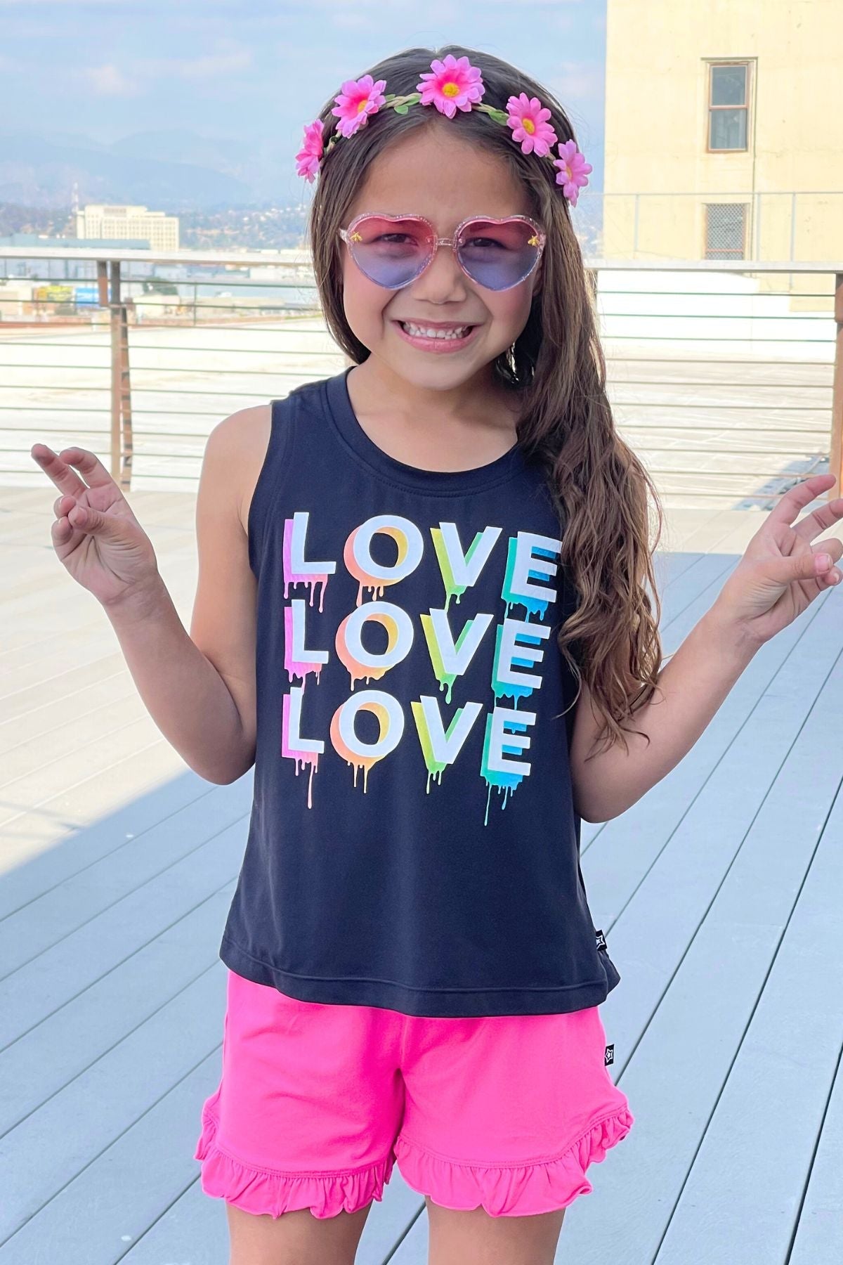 Simply Soft Easy Tank - Lt Pink Gummy Bear Rainbow