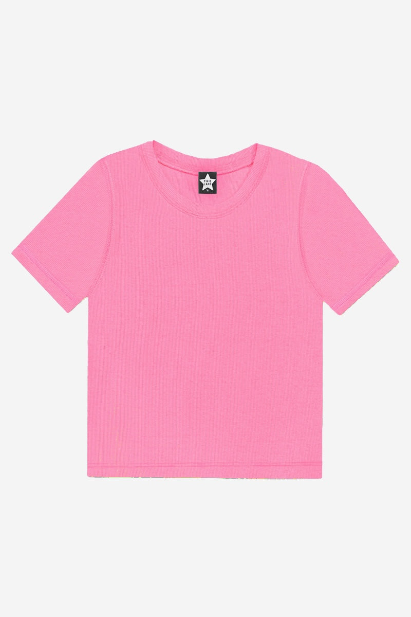 Ultra-Soft Ribbed Fitted Tee - Petal Pink - NEW!