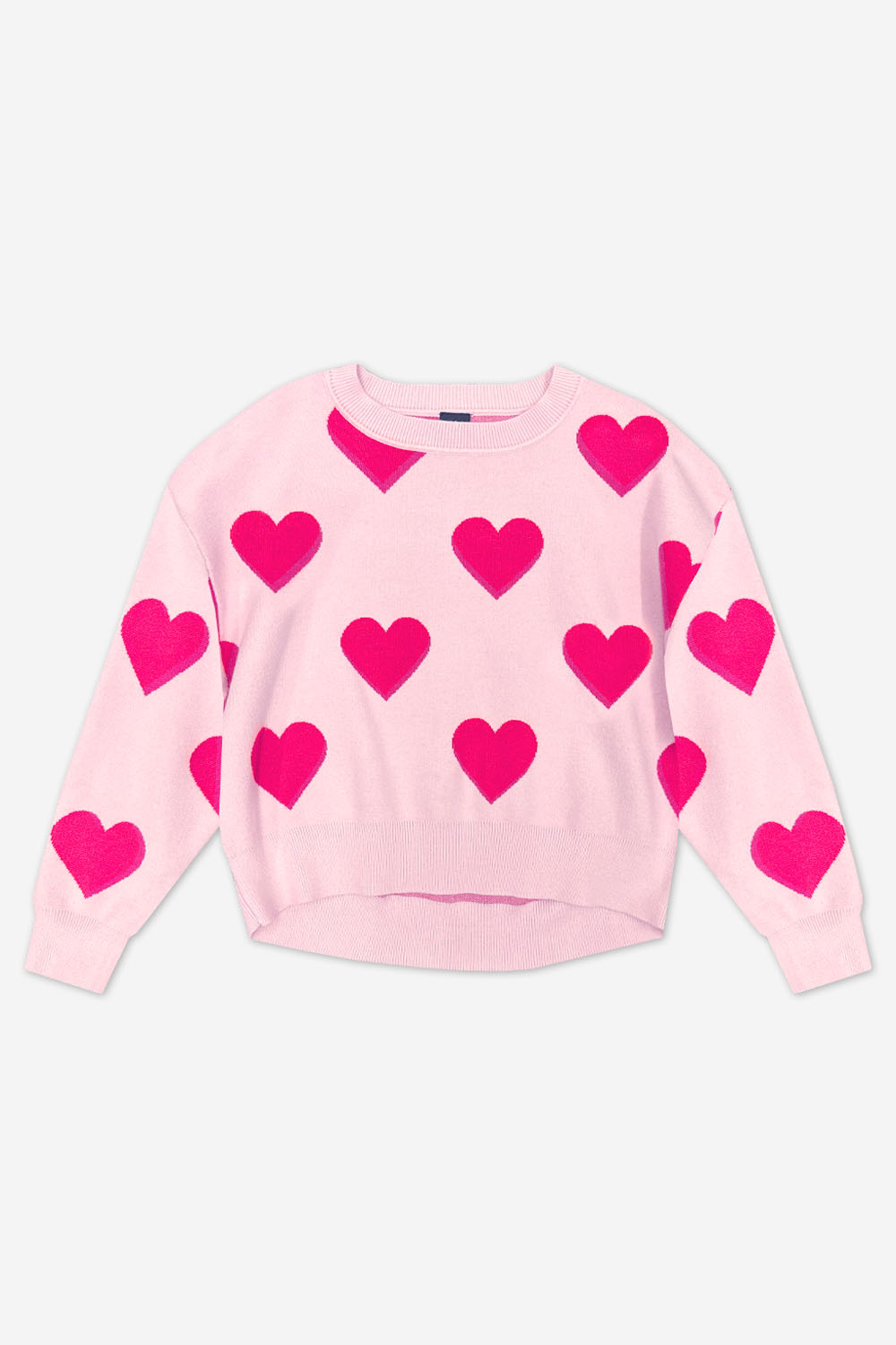 Yummy Soft Crew Neck Sweater - Lt Pink Yellow Lemon