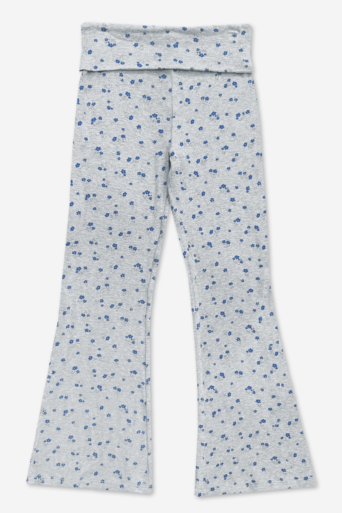 Foldover Rib Flare Legging - Oatmeal Pink Floral - NEW!