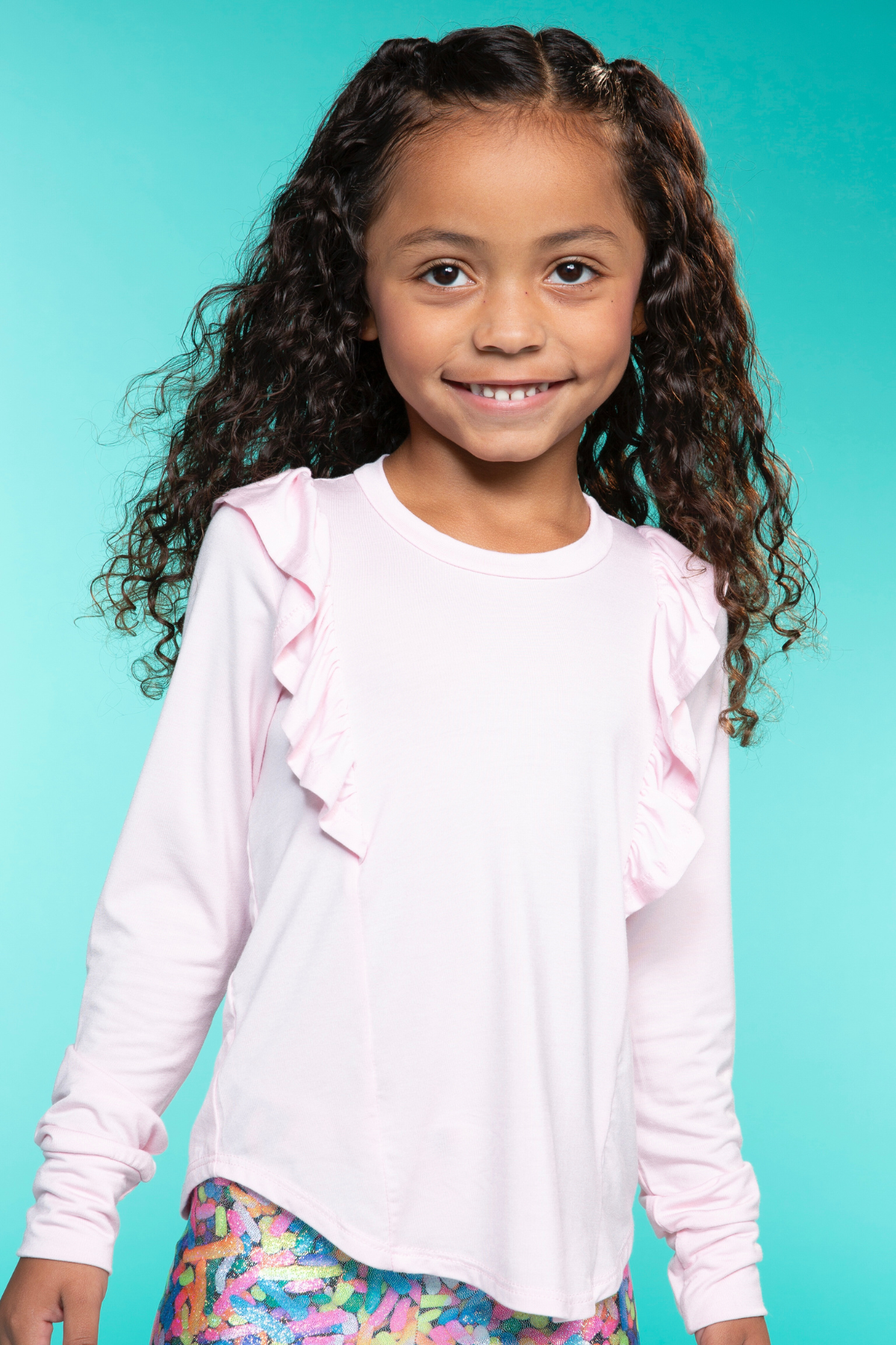 Modal Long Sleeve Ruffle Shirttail - Blush - Blush - BOGO50!