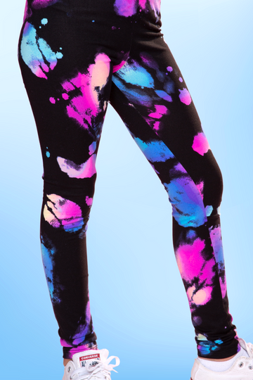 Simply Soft Long Legging - Black Pink Bleach Tie Dye - Black Pink Bleach Tie Dye