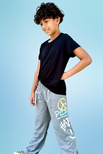 Simply Soft Karate Pant - Charcoal Multi Graffiti