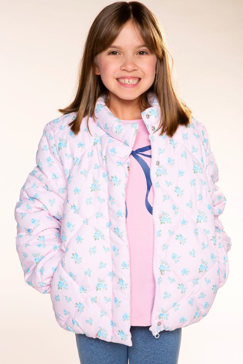 Winter Puffer Jacket - Ice Pink Floral - NEW!
