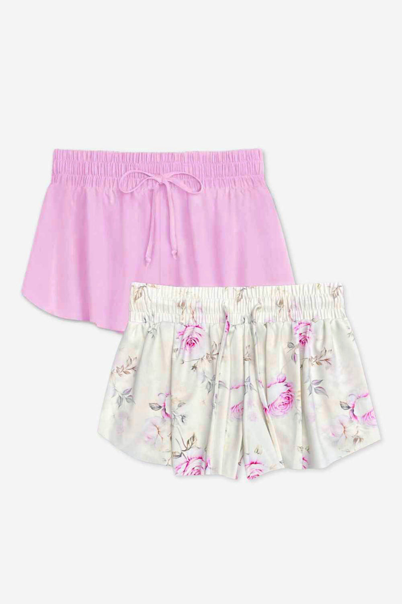 2 Pack - Air Swift Flowy Short - Pink Rose | Ivory Pink Floral