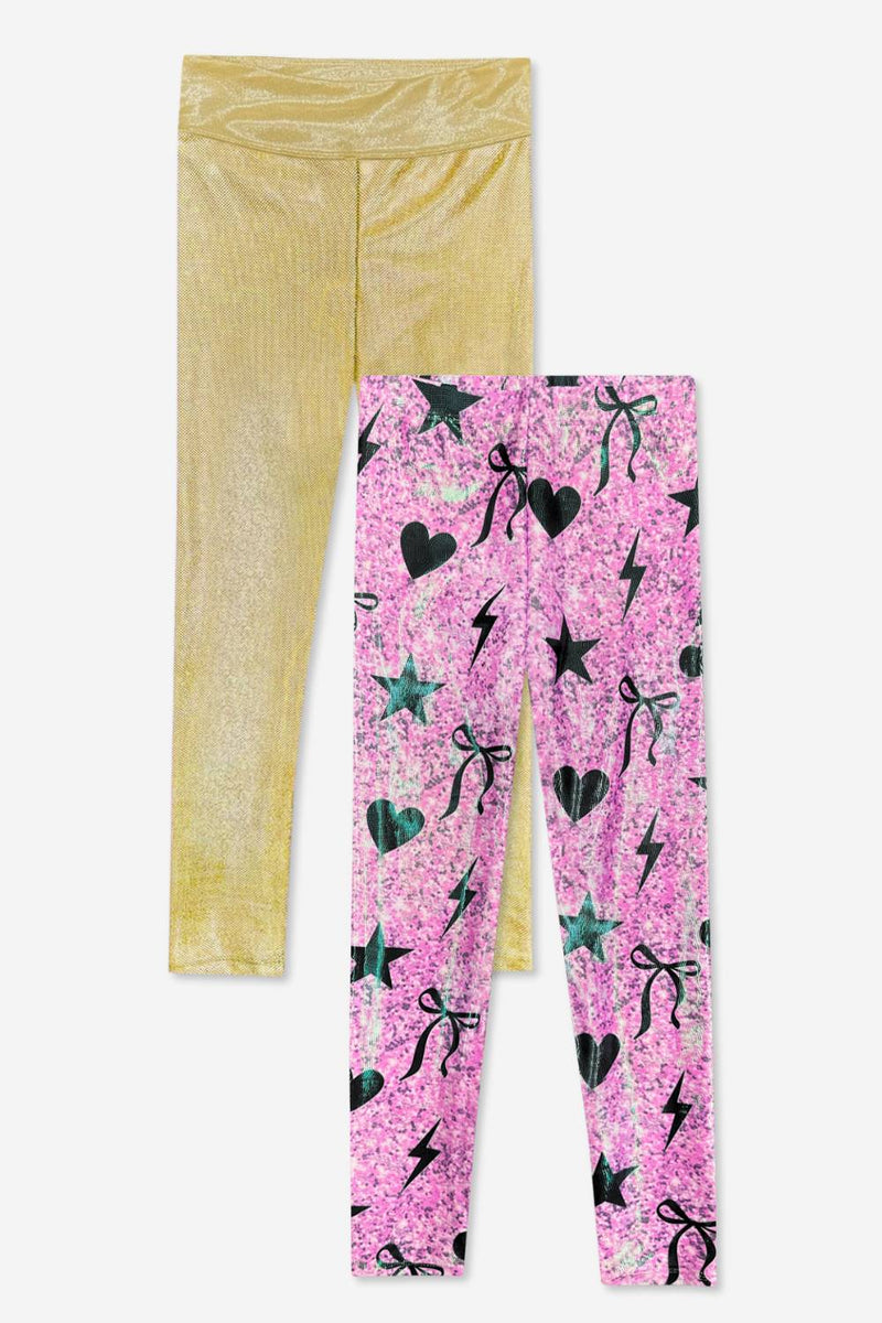 2-Pack Glitter Foil High Shine Legging.
