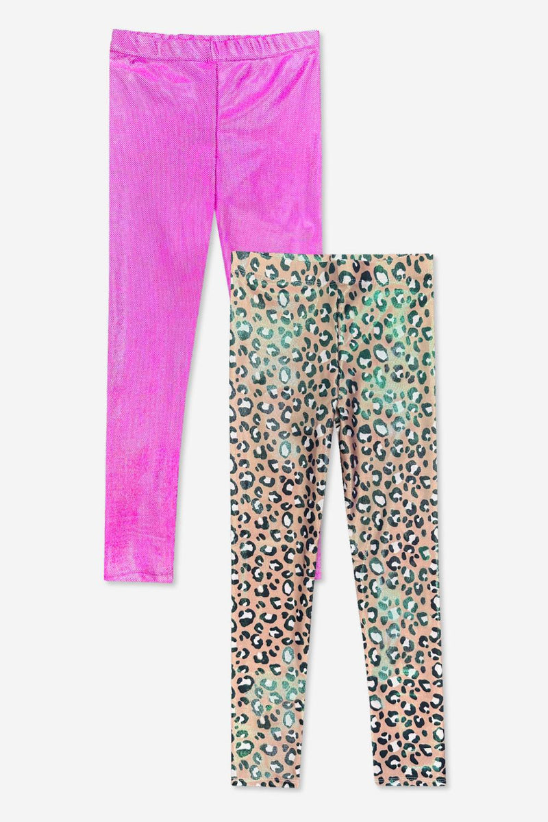 2-Pack Glitter Foil High Shine Legging