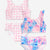 Pink Blue Watercolor Rose | Lt Pink Gingham - NEW!