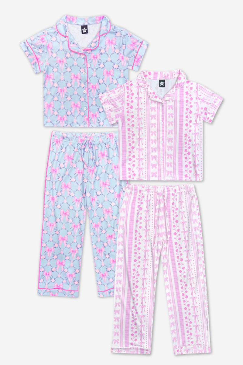 2-Pack Simple Soft Button Down Tee & Pant